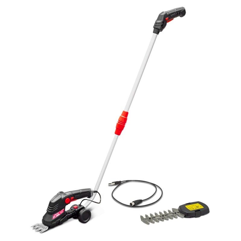 Cisaille - taille haies 3.6V lithium + manche - Batterie et cable de chargement fournis - Elem Garden