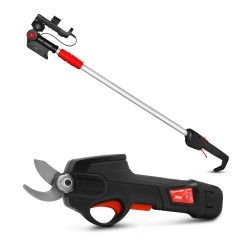 Secateur rechargeable 7.2V lithium avec perche telescopique - Elem Garden
