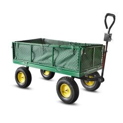 Chariot de jardin en acier avec be¢che amovible  138x62x68CM