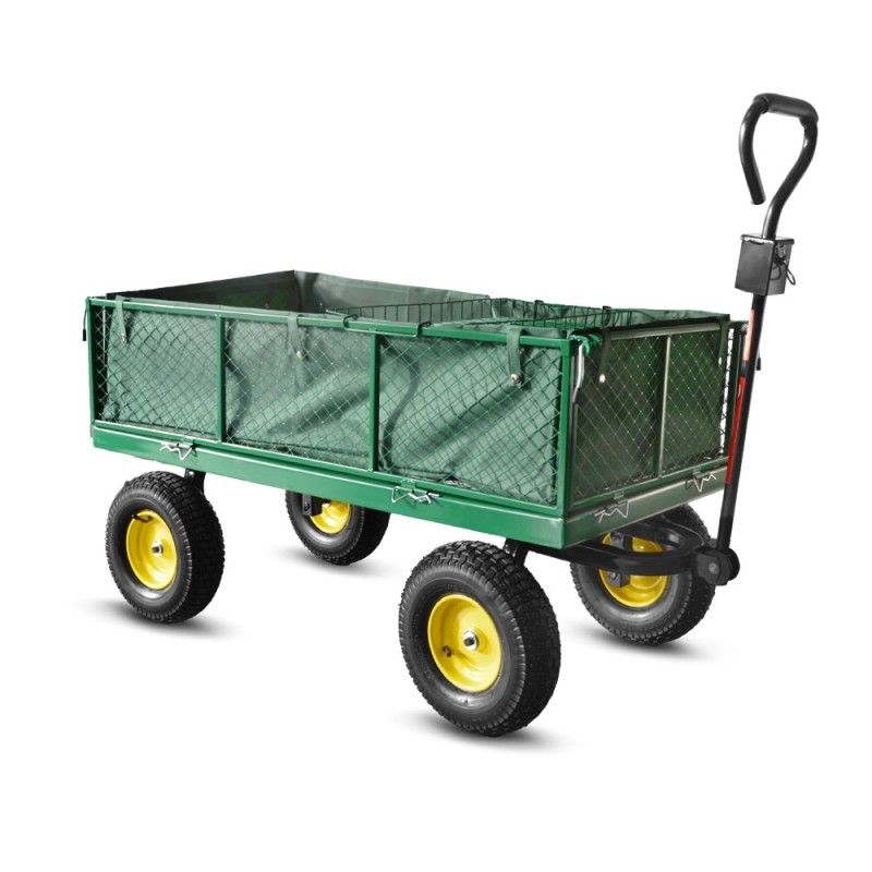 Chariot de jardin en acier avec be¢che amovible 138x62x68CM Chariot de jardin en acier avec be¢che amovible 138x62x68CM
