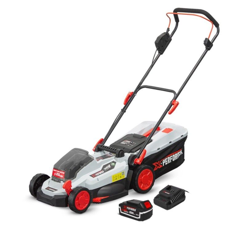 Tondeuse rechargeable 20V max 33 cm avec batterie 4Ah - X-Performer Tondeuse rechargeable 20V max 33 cm avec batterie 4Ah - X-Performer