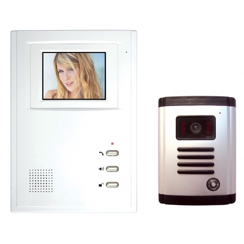 Interphone vidéo noir et blanc équipe dâun écran n