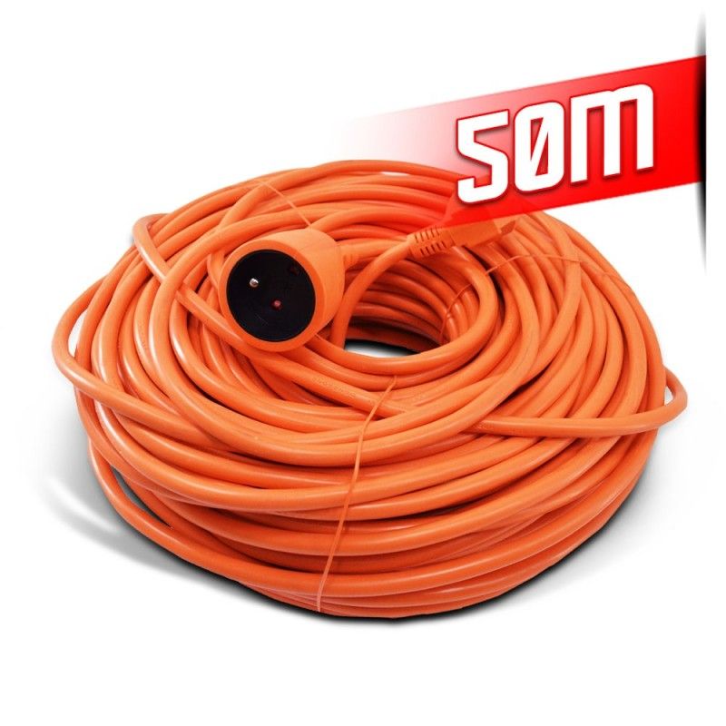 Allonge electrique 50m-3g*1.5mm2 Orange - I-Watts