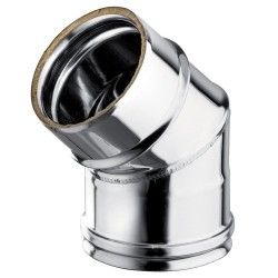 Coude 45Â° en Inox - Diametre 80/100mm - Warm Tech
