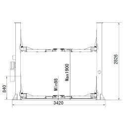 Pont elevateur hydraulique 2 colonnes 3,2 tonnes 380V