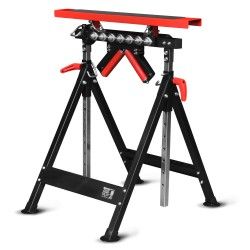 Treteau telescopique a rouleaux - Max 200kg, 4 Positions, Hauteur reglable 83 e  127,5 cm - Brick
