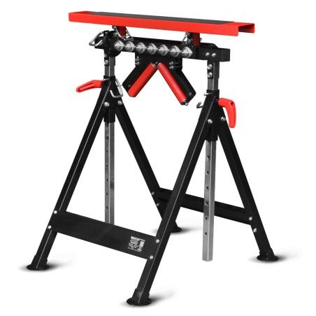 Treteau telescopique a rouleaux - Max 200kg, 4 Positions, Hauteur reglable 83 e  127,5 cm - Brick