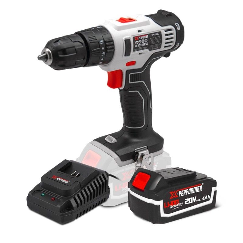 Perceuse visseuse percussion 20V avec batterie 4Ah - X-Performer Perceuse visseuse percussion 20V avec batterie 4Ah - X-Performer