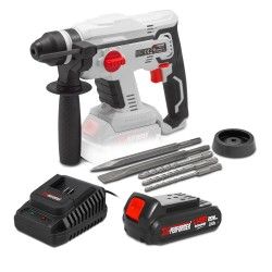 Marteau perforateur sans fil 20V avec moteur e  induction avec batterie 2Ah - X-Performer