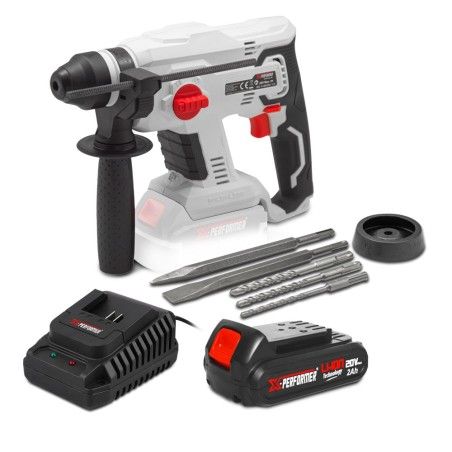 Marteau perforateur sans fil 20V avec moteur e  induction avec batterie 2Ah - X-Performer