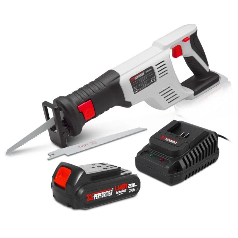 Scie sabre sans fil 20V avec batterie 2Ah - X-Performer Scie sabre sans fil 20V avec batterie 2Ah - X-Performer