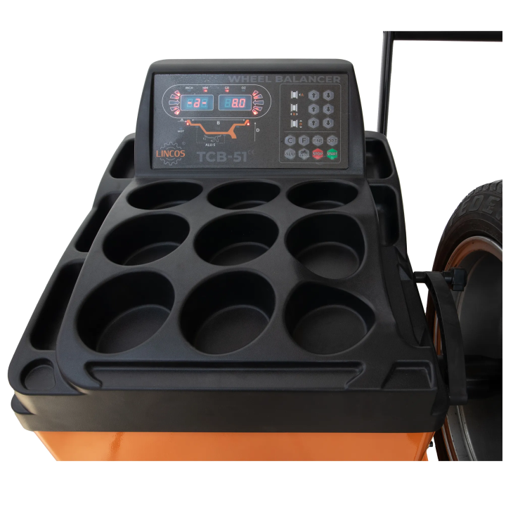 Équilibreuse de roues automatique, 5 programmes ALU, laser