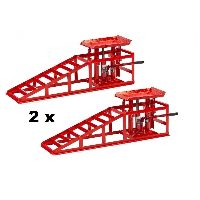 Rampe paire de voitures avec rehausse hydraulique 2 Tonnes