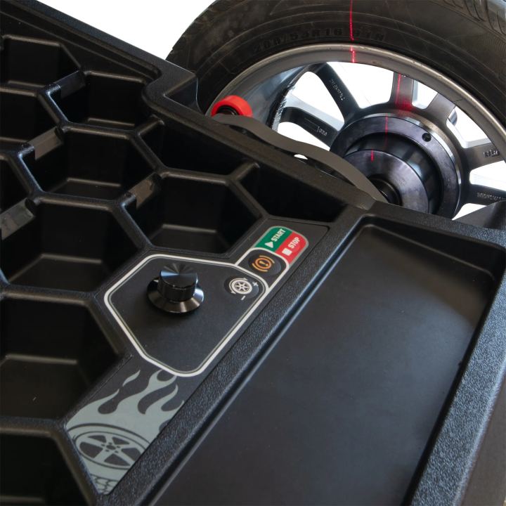 Équilibreuse de roues automatique, mesure ultrasonique, multilingue, serrage pneumatique des roues