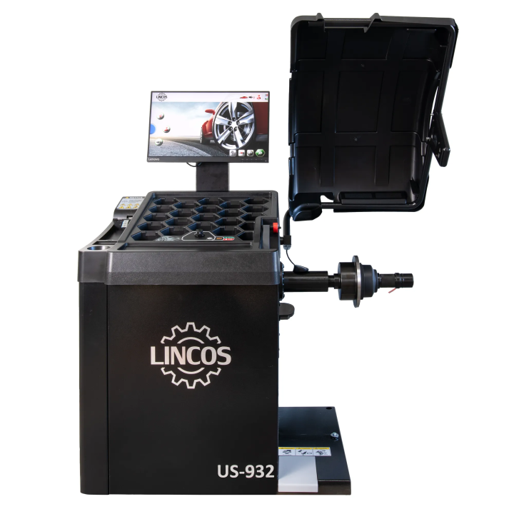 Équilibreuse de roues automatique, mesure ultrasonique, multilingue, serrage pneumatique des roues