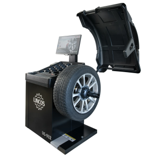 Équilibreuse de roues automatique, mesure ultrasonique, multilingue, serrage pneumatique des roues