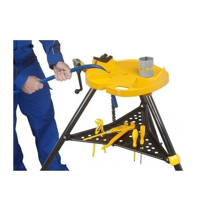 Servante, Station mobile pour travailler les tubes avec étau à chaine REMS Aquila 3B