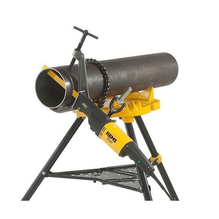 Servante, Station mobile pour travailler les tubes avec étau à chaine REMS Aquila 3B