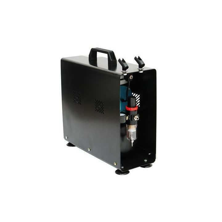 Compresseur airbrush bi-cylindre 150 W antivibration silencieux