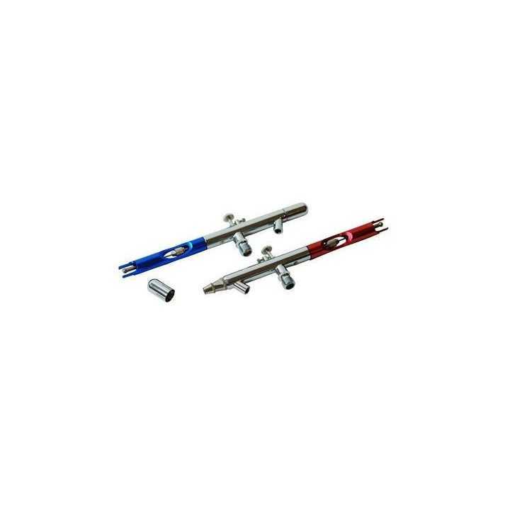 Ensemble 6 pistolets AIRBRUSH + accessoires métal chromé aiguille inox