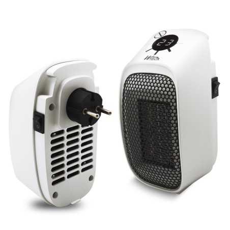 Chauffage Ceramique Plug In 400W â Mini Radiateur alectrique Mural, Thermostat Reglable 15-45Â°, Rotation 45Â° WARM TECH - 1