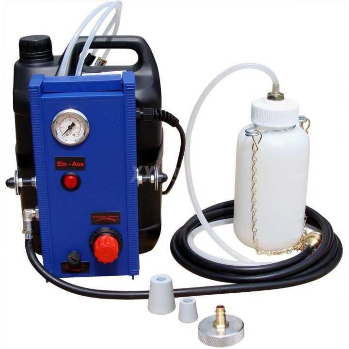 Purgeur pour circuit de freinage électrique, avec bouteille et tuyau de 3m