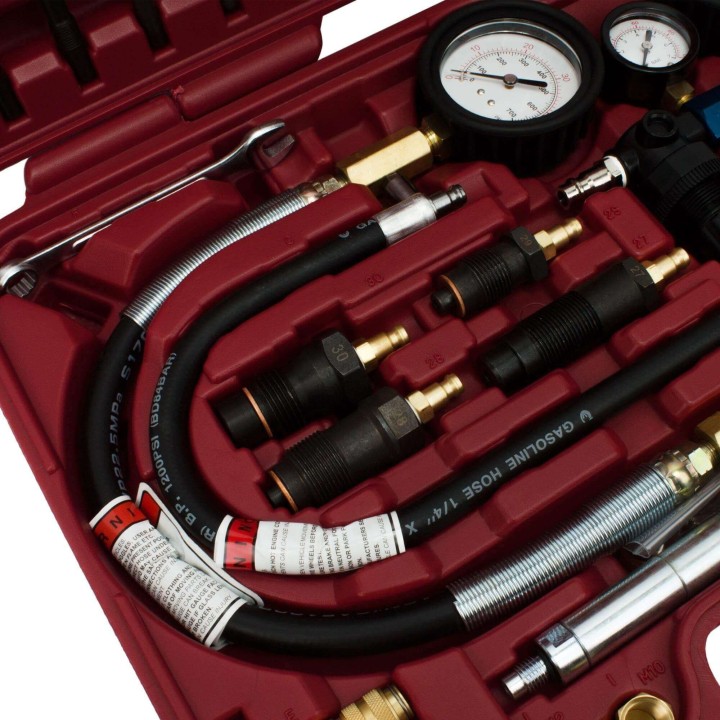 Kit de test de compression et de perte de pression pour moteurs essence, diesel