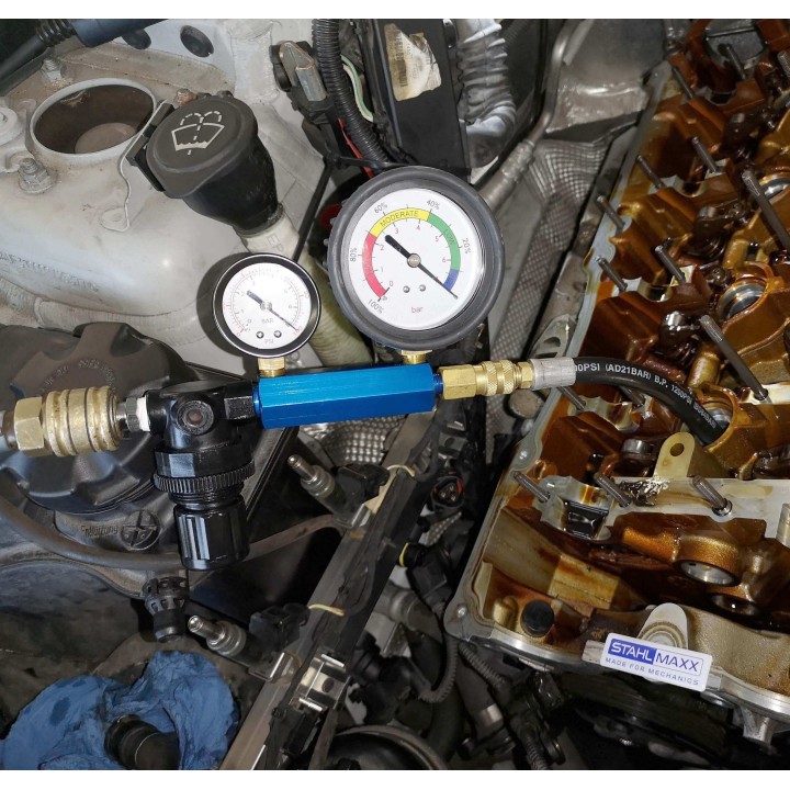 Kit de test de compression et de perte de pression pour moteurs essence, diesel