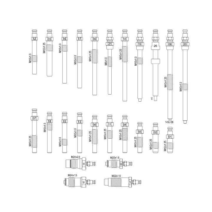 Kit de test de compression et de perte de pression pour moteurs essence, diesel