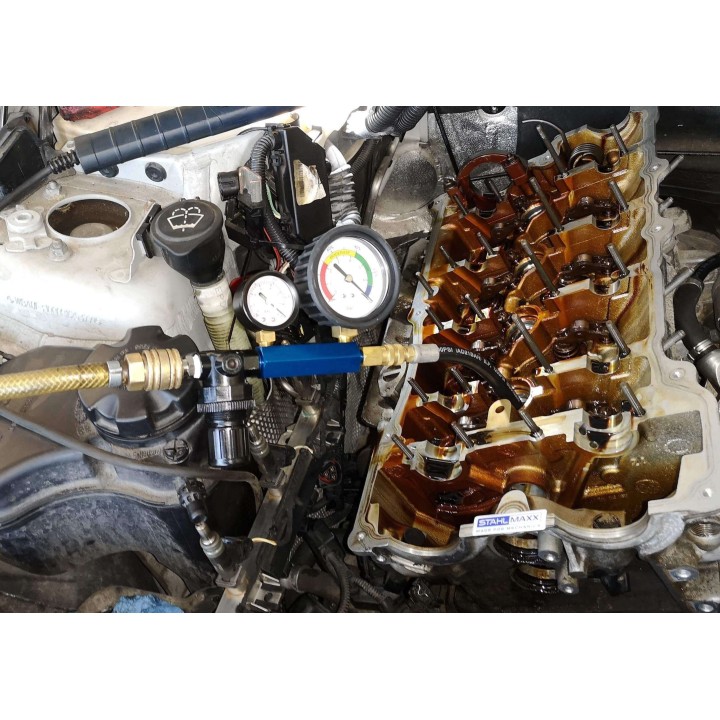 Kit de test de compression et de perte de pression pour moteurs essence, diesel