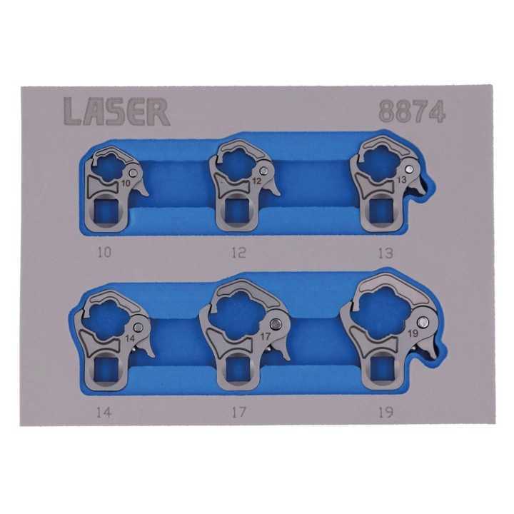 Jeu de douilles à cliquet ouvertes 3/8″ 6 pièces, 10–19 mm, pour conduites de pression et capteurs