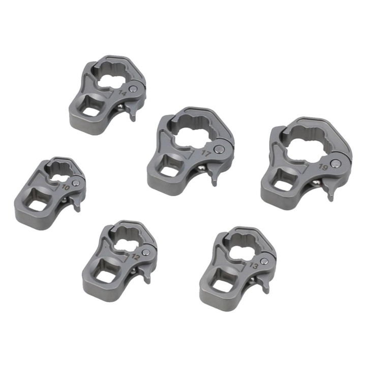 Jeu de douilles à cliquet ouvertes 3/8″ 6 pièces, 10–19 mm, pour conduites de pression et capteurs