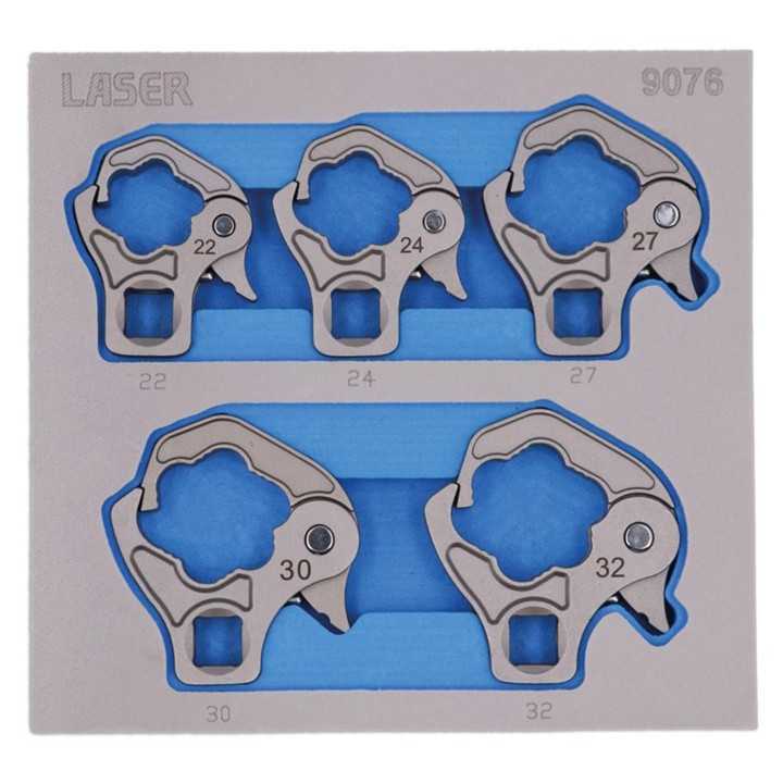 Jeu de douilles à cliquet ouvertes 1/2″ 5 pièces, 22–32 mm, pour conduites de pression et capteurs