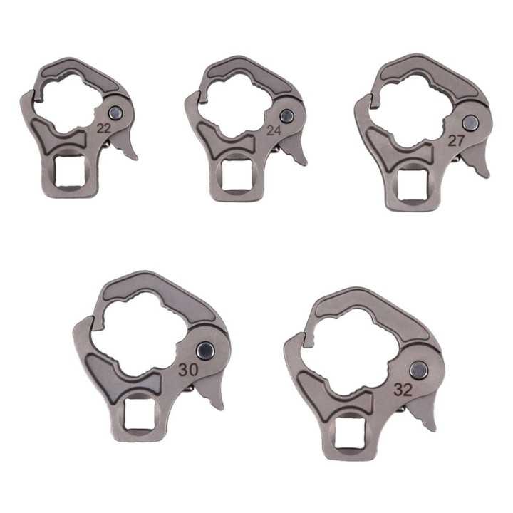Jeu de douilles à cliquet ouvertes 1/2″ 5 pièces, 22–32 mm, pour conduites de pression et capteurs