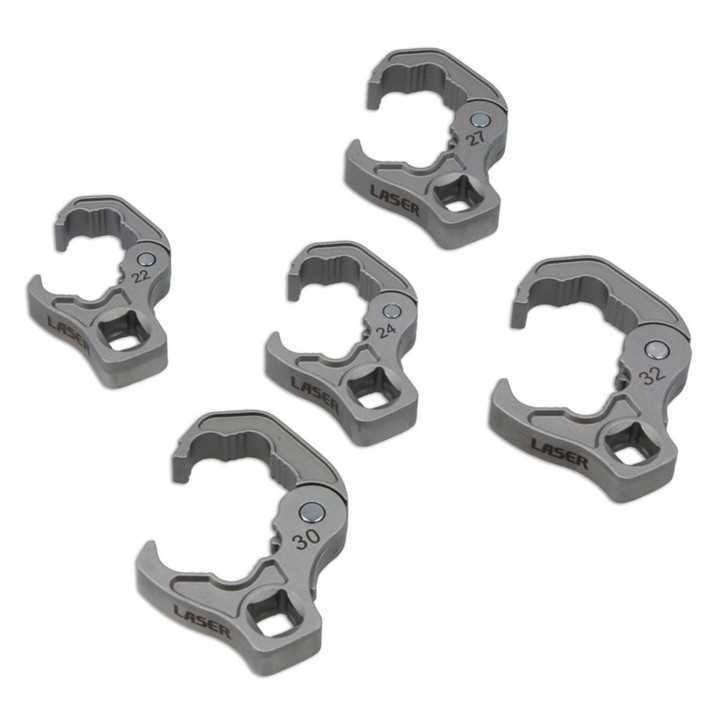 Jeu de douilles à cliquet ouvertes 1/2″ 5 pièces, 22–32 mm, pour conduites de pression et capteurs