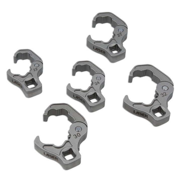 Jeu de douilles à cliquet ouvertes 1/2″ 5 pièces, 22–32 mm, pour conduites de pression et capteurs