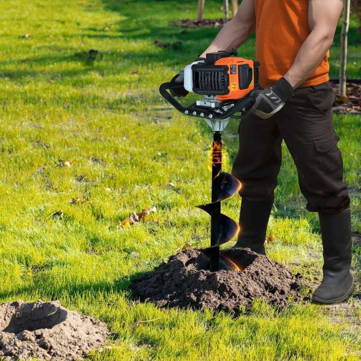 Tarière Thermique à Essence, 43 CC, 1250 W avec Foret 200 mm