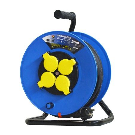 Enrouleur 4 prises-h07rn-3g2.5mmÂ²-25M -I-watts Pro