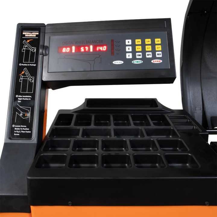 Équilibreuse de roue automatique, affichage à LED, 10 "-24"