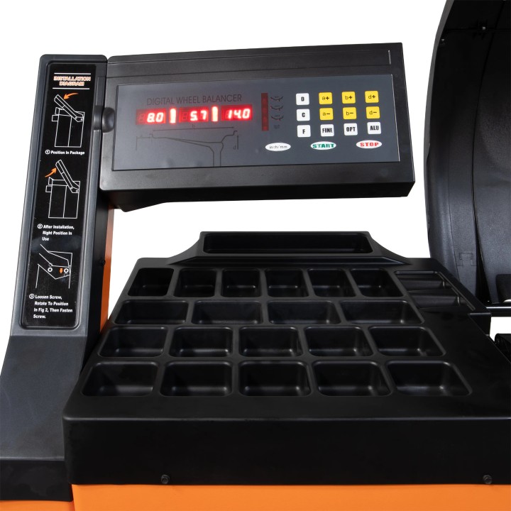 Équilibreuse de roue automatique, affichage à LED, 10 "-24"