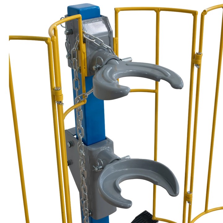 Compresseur pneumatique de ressorts,1 tonne avec cage de sécurité