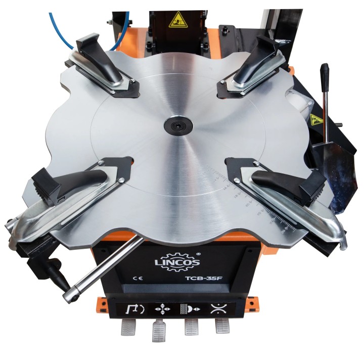 Démonte-pneus 26" colonne inclinable – Bras auxiliaire, 230V vitesse réglable