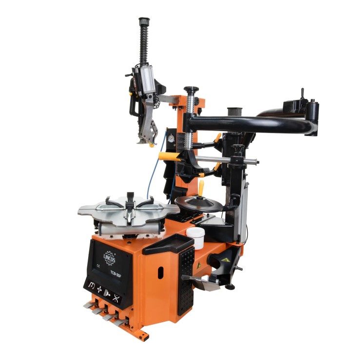 Démonte-pneus 26" colonne inclinable – Bras auxiliaire, 230V vitesse réglable