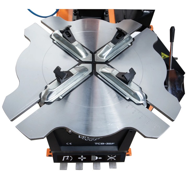 Démonte-pneus 26" colonne inclinable – Bras auxiliaire, 230V vitesse réglable