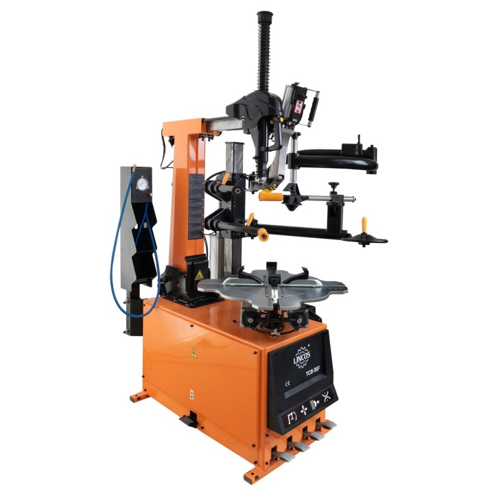 Démonte-pneus 26" colonne inclinable – Bras auxiliaire, 230V vitesse réglable