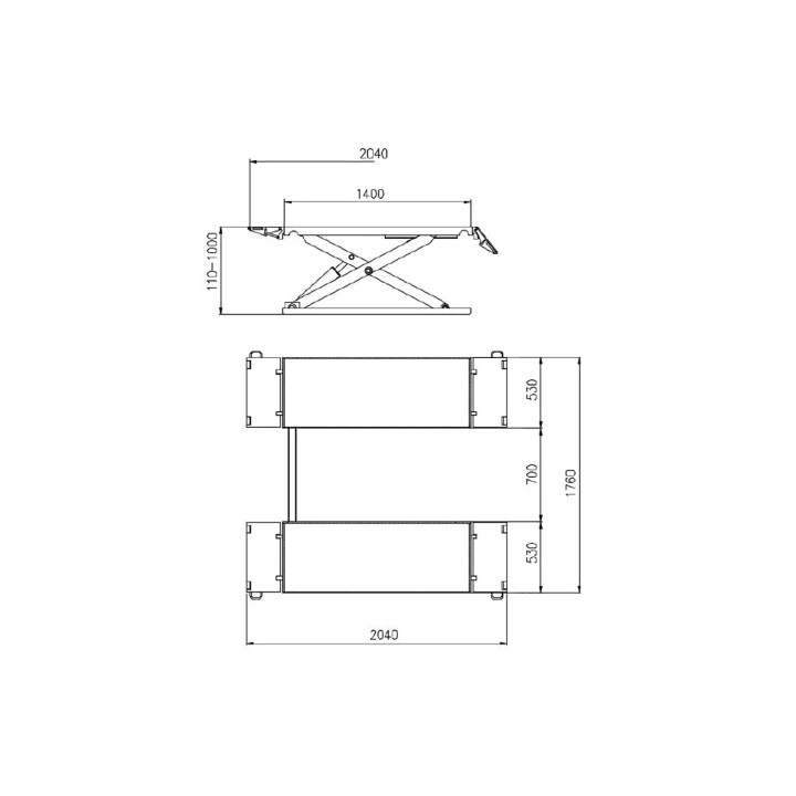 Pont élévatrice à ciseaux portable, 3,0 t, 230 V avec déverrouillage électrique