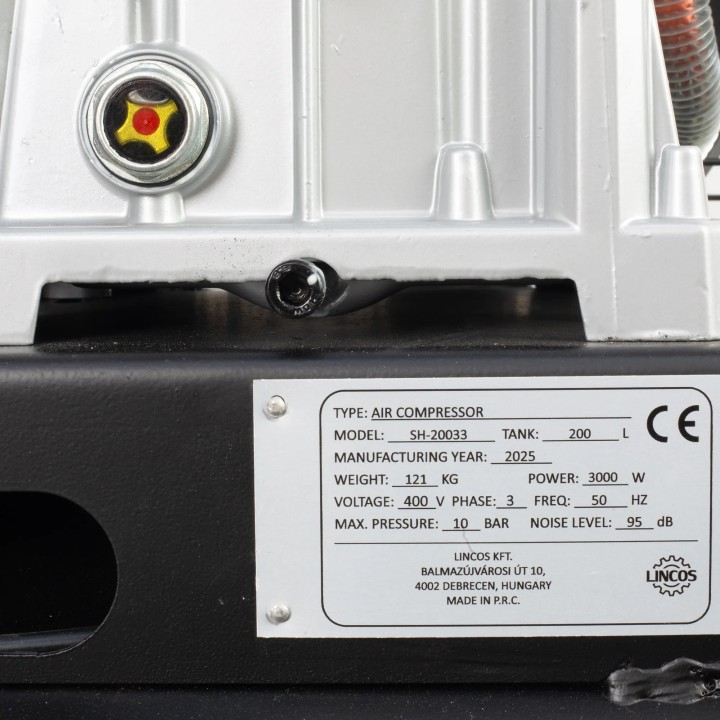 Compresseur d'air industriel, 200 l, 3 kW, 10 bar