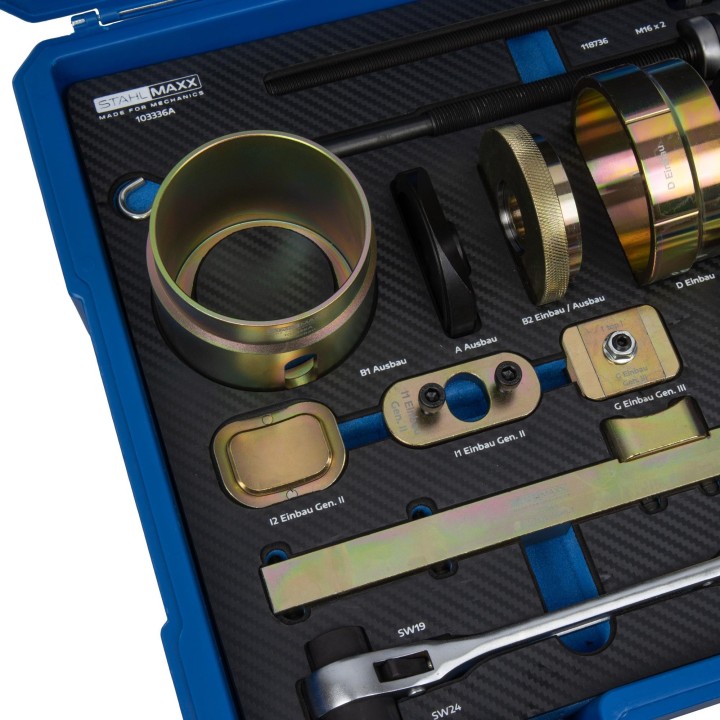 Coffret d'outil de pose et dépose des silent bloc vag