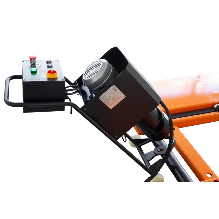 Pont élévateur à ciseaux portable, 3,5 t, 230 V avec déverrouillage électrique et kit de mobilité