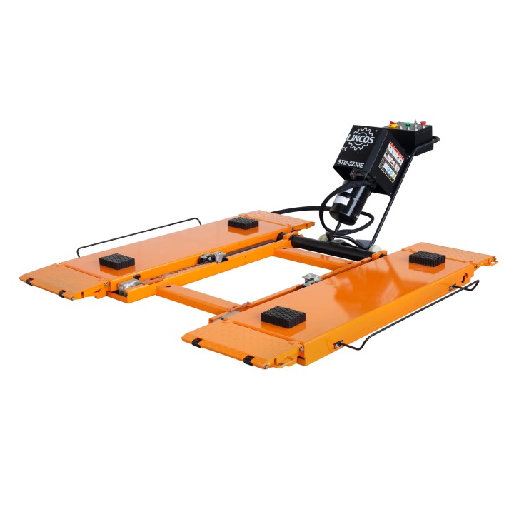 Pont élévateur à ciseaux portable, 3,5 t, 230 V avec déverrouillage électrique et kit de mobilité